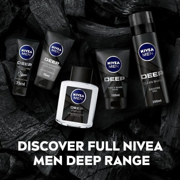 1732316284 NIVEA MEN Face Beard Wash Cleanser DEEP Active Charcoal 100ml