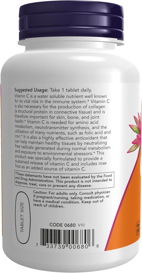 1732473445 NOW Foods Vitamin C 1000 Sustained Release With Rose Hip 100 Tablets