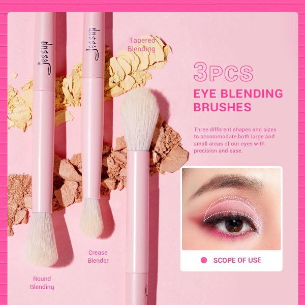 1732475076 Jessup Eyeshadow Brush Set 10Pcs Pink Eye Makeup Brushes Concealer Brush Premium Synthetic Eye shadow Eyeliner Smudge Crease Blending Brush for Makeup T496