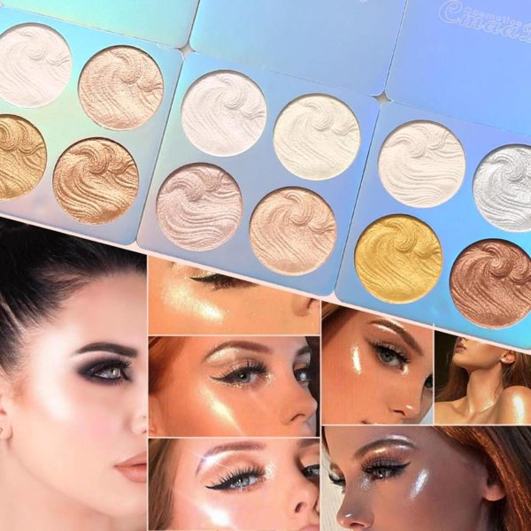 1732483693 Graflsoa 4 in 1 Shimmer Highlighter Powder Palette Illuminator Powder Palette Highlighter Baked Waterproof Long Lasting Brilliant Lighten Skin Color Face Contour Powder