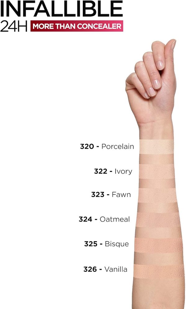 1732521129 LOreal Paris LOreal Paris Concealer Full Coverage Longwear with a Matte Finish Infallible 24H More Than Concealer 326 Vanilla