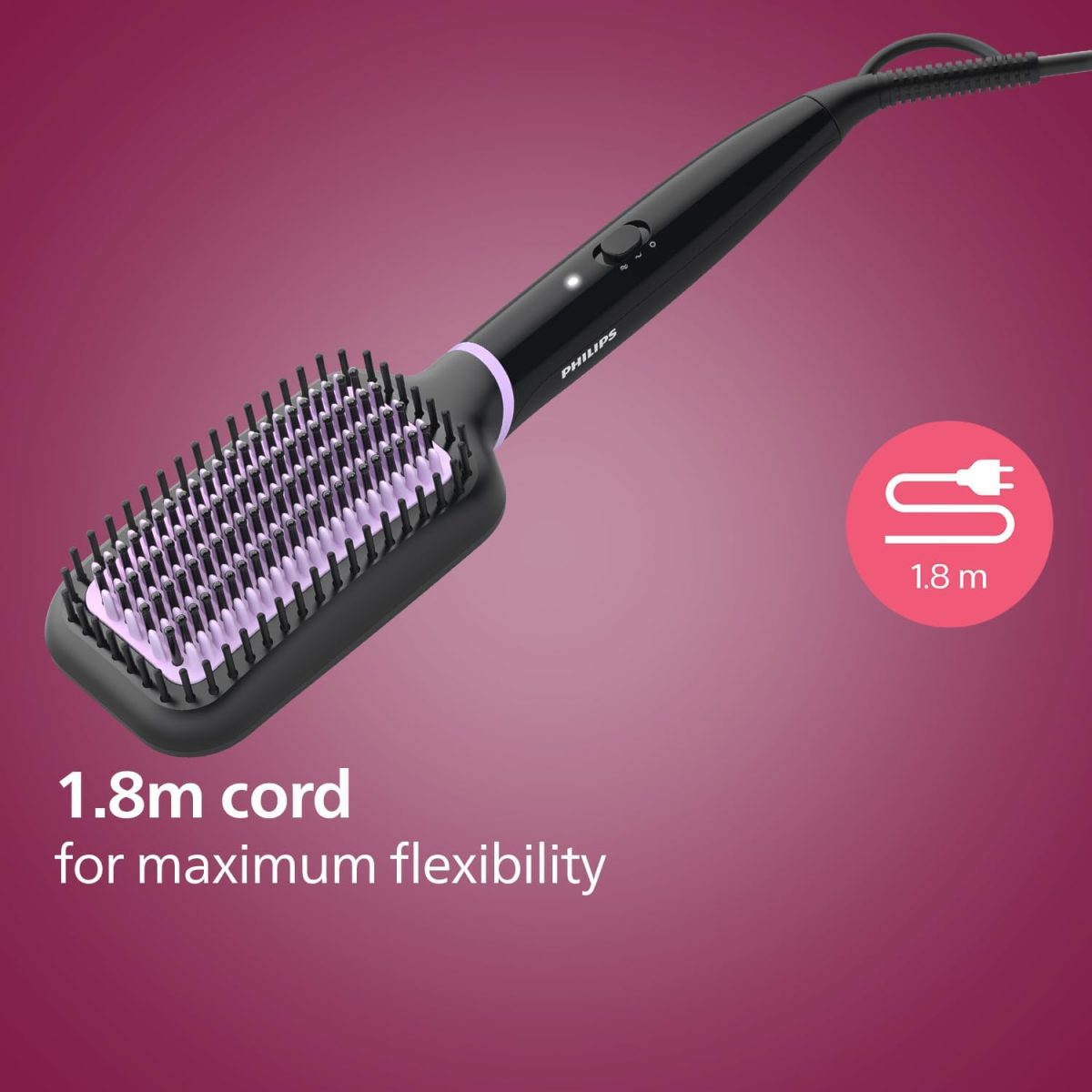 1732678698 PHILIPS Bhh880 Auto Curler Heated Straightening Brush Style Care BLACK