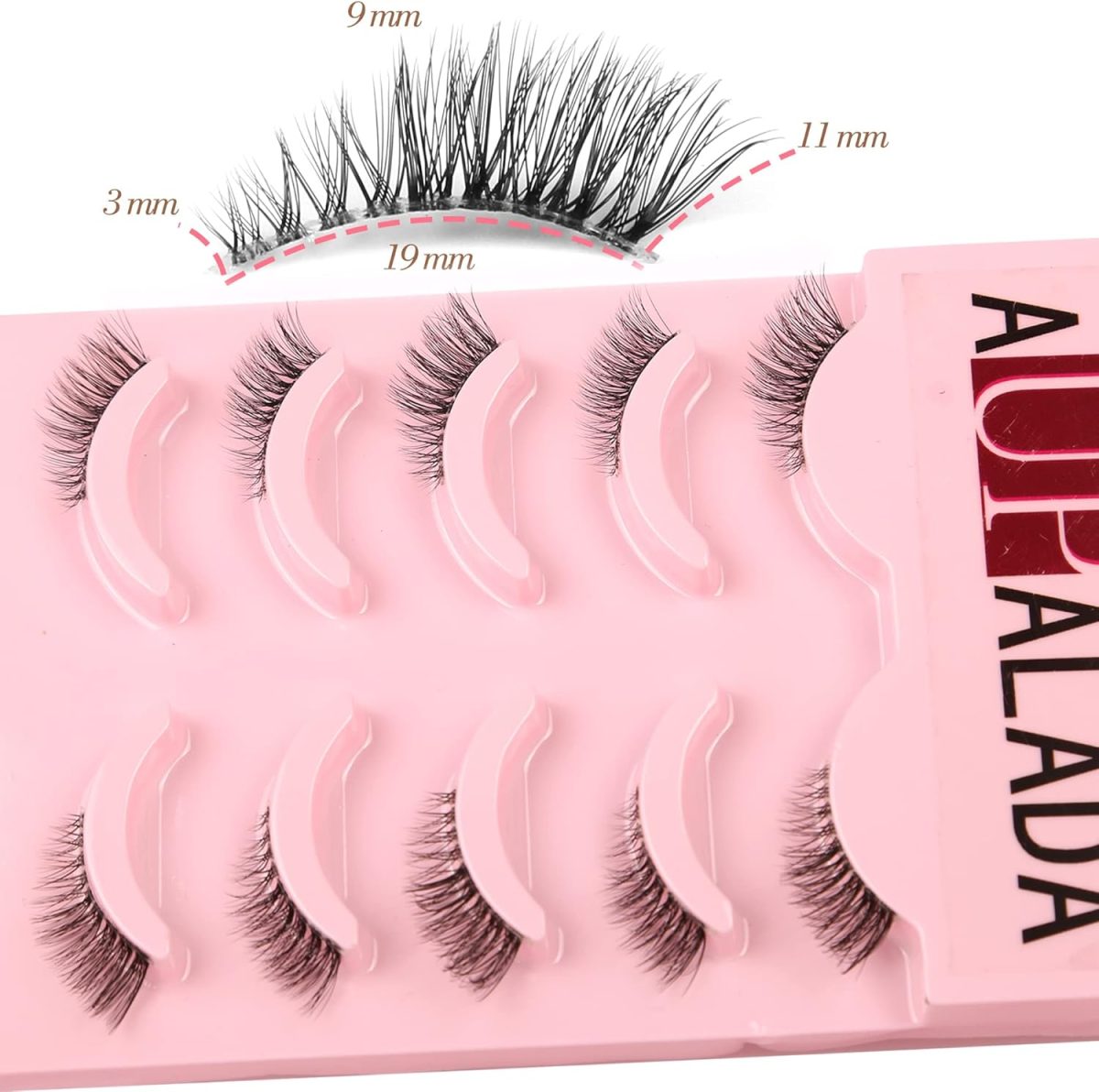 1732708686 aupalada False Eyelashes Natural Half Lashes Short Wispy Clear Band 12 Lashes Pack Cat Eye 3D Faux Mink 34 Eye Lashes Multipack Lash Clusters Half Lash