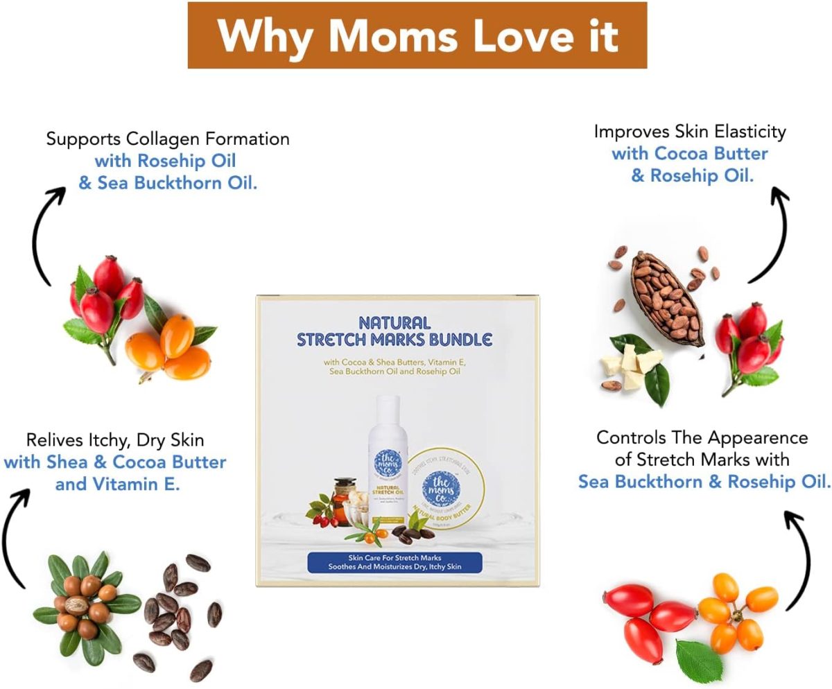 1732724805 The Moms Co. Complete Care Solution For Preventing Stretch Marks With 7 In 1 Natural Stretch Bio Oil 100Ml And Natural Body Butter 200G