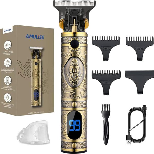 AMULISS Professional Mens Hair Clippers Zero Gapped Cordless Hair Trimmer