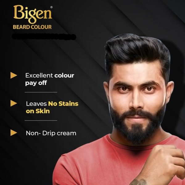 Bigen Mens Beard Colour No Ammonia Formula with Aloe Extract Olive Oil 102 Brown Black