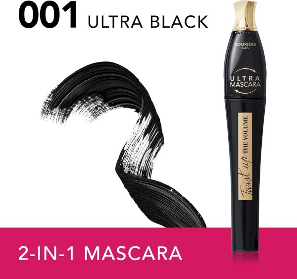 Bourjois Twist Up The Volume Mascara – Ultra Black Lengthens Adds Volume Clump free 8ml 0.3oz