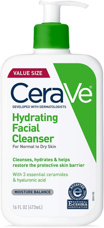 CeraVe Hydrating Facial Cleanser Moisturizing Non Foaming Face Wash with