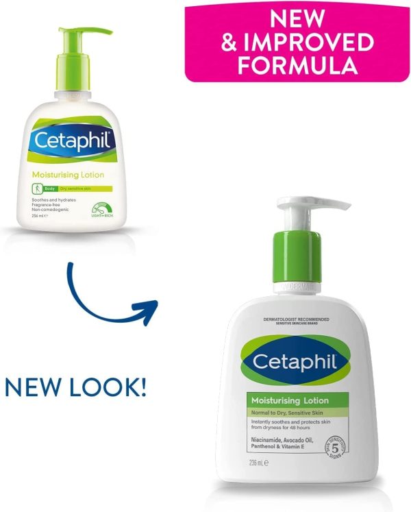 Cetaphil Moisturizing Lotion Face Body Moisturizer for Men Women Normal to Dry Sensitive Skin Unscented 236ml