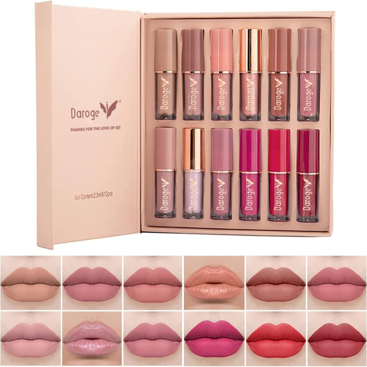 Daroge Book Style Velvet Matte Liquid Lipstick Gift Set