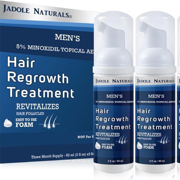 Jadole Naturals Mens 5 Minoxidil Foam 3 x 60ml