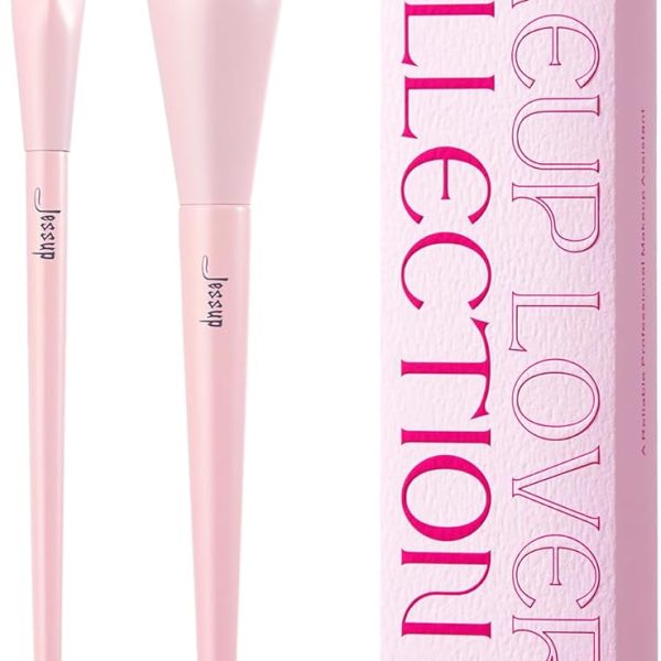 Jessup Foundation Brush and Concealer Brush Pink Makeup Brushes Set