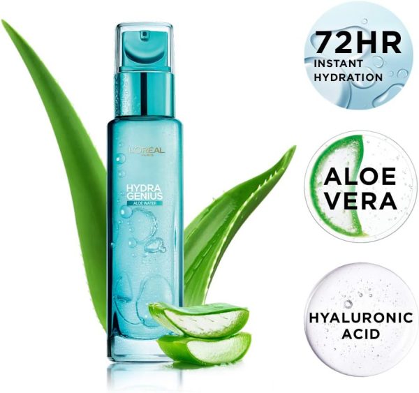 LOreal Paris Hydra Genius Aloe Water 72H Liquid Moisturizer Normal to Combination skin 70 ML