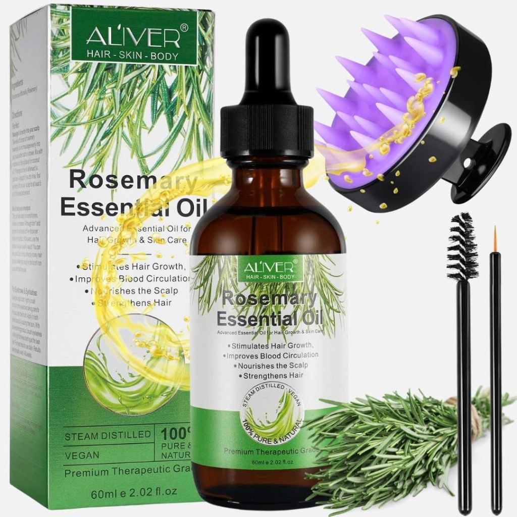 NIKITAVIVI Rosemary Essential Oil with Hair Scalp Massager 60ml 100