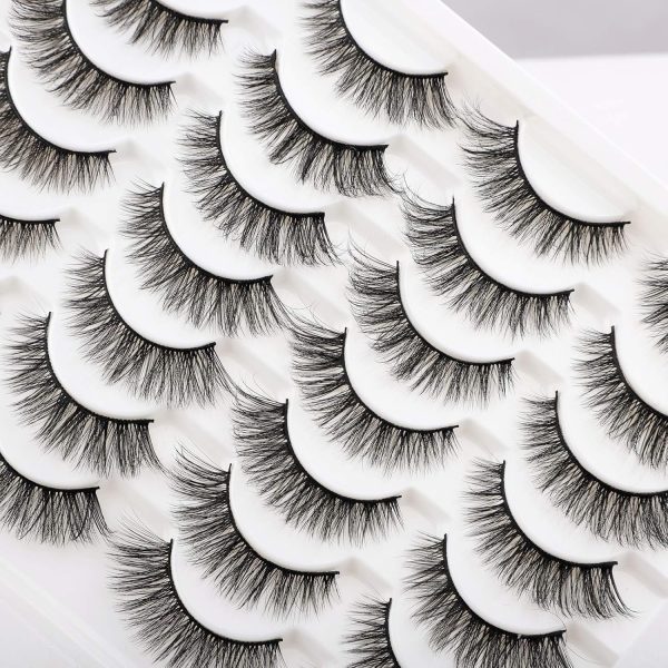 1733423851 Newcally Lashes False Eyelashes Cat Eyes Wispy Natural Faux Mink Lashes 14 Pairs Pack Light Volume Short Fake Eye Lashes Multipack