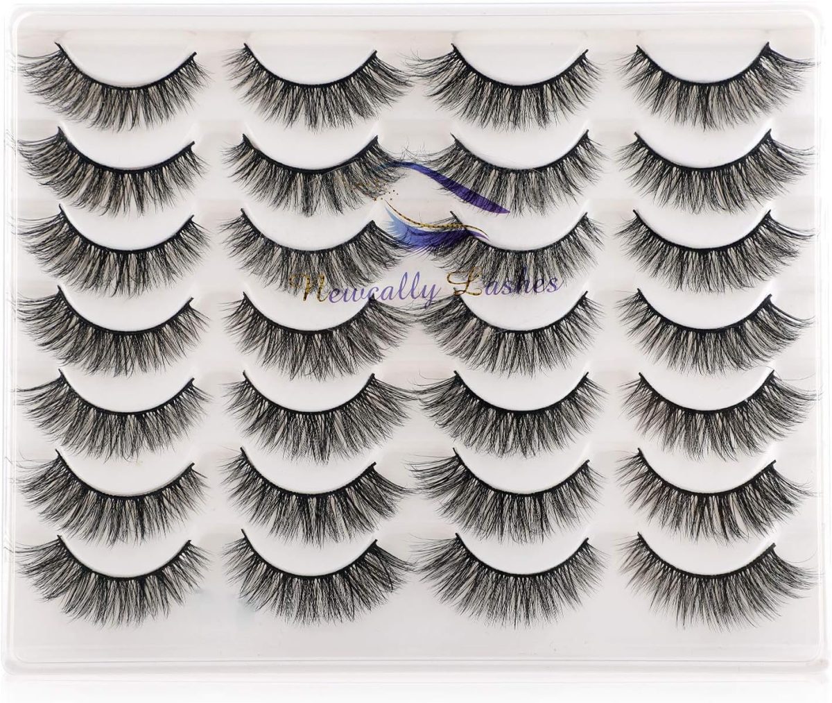 1733423858 Newcally Lashes False Eyelashes Cat Eyes Wispy Natural Faux Mink Lashes 14 Pairs Pack Light Volume Short Fake Eye Lashes Multipack