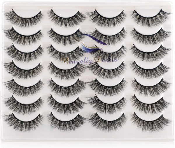 1733423858 Newcally Lashes False Eyelashes Cat Eyes Wispy Natural Faux Mink Lashes 14 Pairs Pack Light Volume Short Fake Eye Lashes Multipack