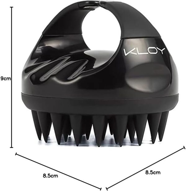 1733728505 Kloy Hair Scalp Massager Shampoo Brush With Soft Silicone Bristles Black