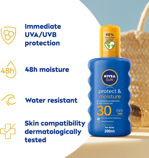 1733731184 NIVEA SUN Spray UVA UVB Protection Protect Moisture SPF 30 200ml