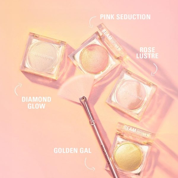 1733736780 Makeup Revolution Beam Bright Highlighter All Over Face Glow Powder To Liquid Formula 5 Different Shades Rose Lustre