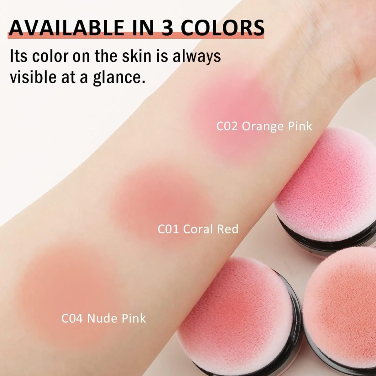 1733758806 Khazna Powder Blush Air Cushion Blush Natural Blusher for Cheeks Highly Pigmented Blush Makeup Easy to Blend Makeup Blushin 04 Uniform Size