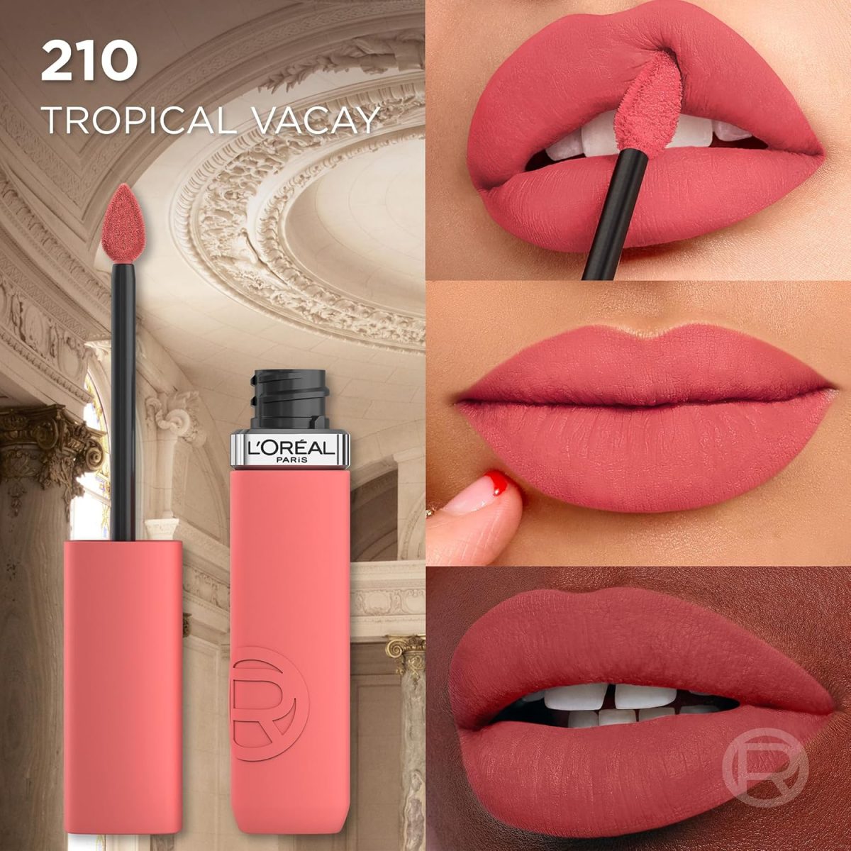 1733764956 L´Oreal Paris LOreal Paris Infaillible Le Matte Resistance Liquid Lipstick up to 16 Hour wear 210 TROPICAL