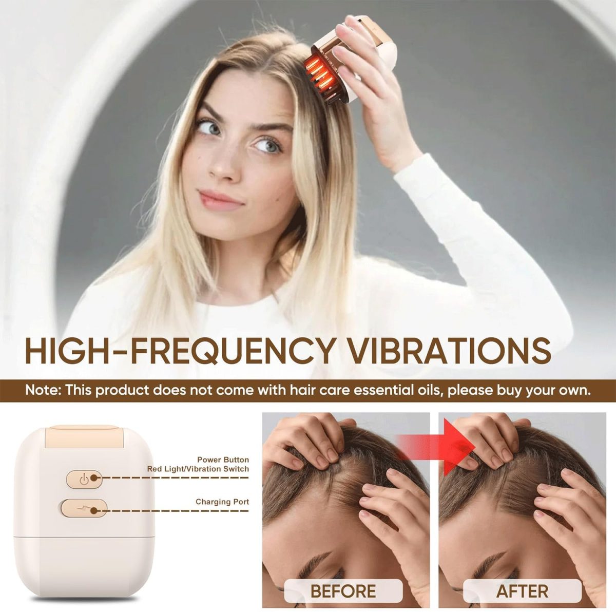 1733768717 Nigwedete Electric Hair Oil Applicator 2 in 1 Scalp Oil Applicator for Red Light and Vibration Perfect Hair Care Gift for Women and Girls