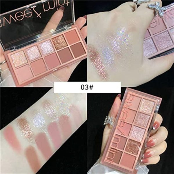 1733782362 Aputue 10 Colors Eyeshadow Palette Matte Glitter Shimmer Eyeshadow Makeup Long Lasting Blendable Shades Naturing Looking Waterproof Cool Eye Shadow Makeup Palette