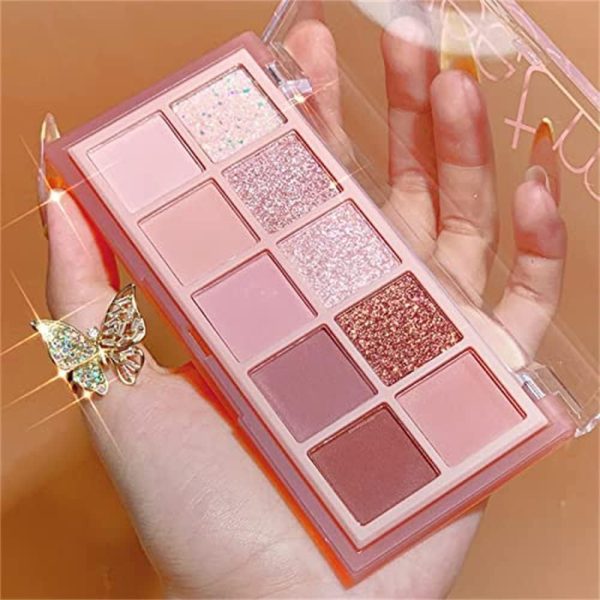 1733782363 Aputue 10 Colors Eyeshadow Palette Matte Glitter Shimmer Eyeshadow Makeup Long Lasting Blendable Shades Naturing Looking Waterproof Cool Eye Shadow Makeup Palette