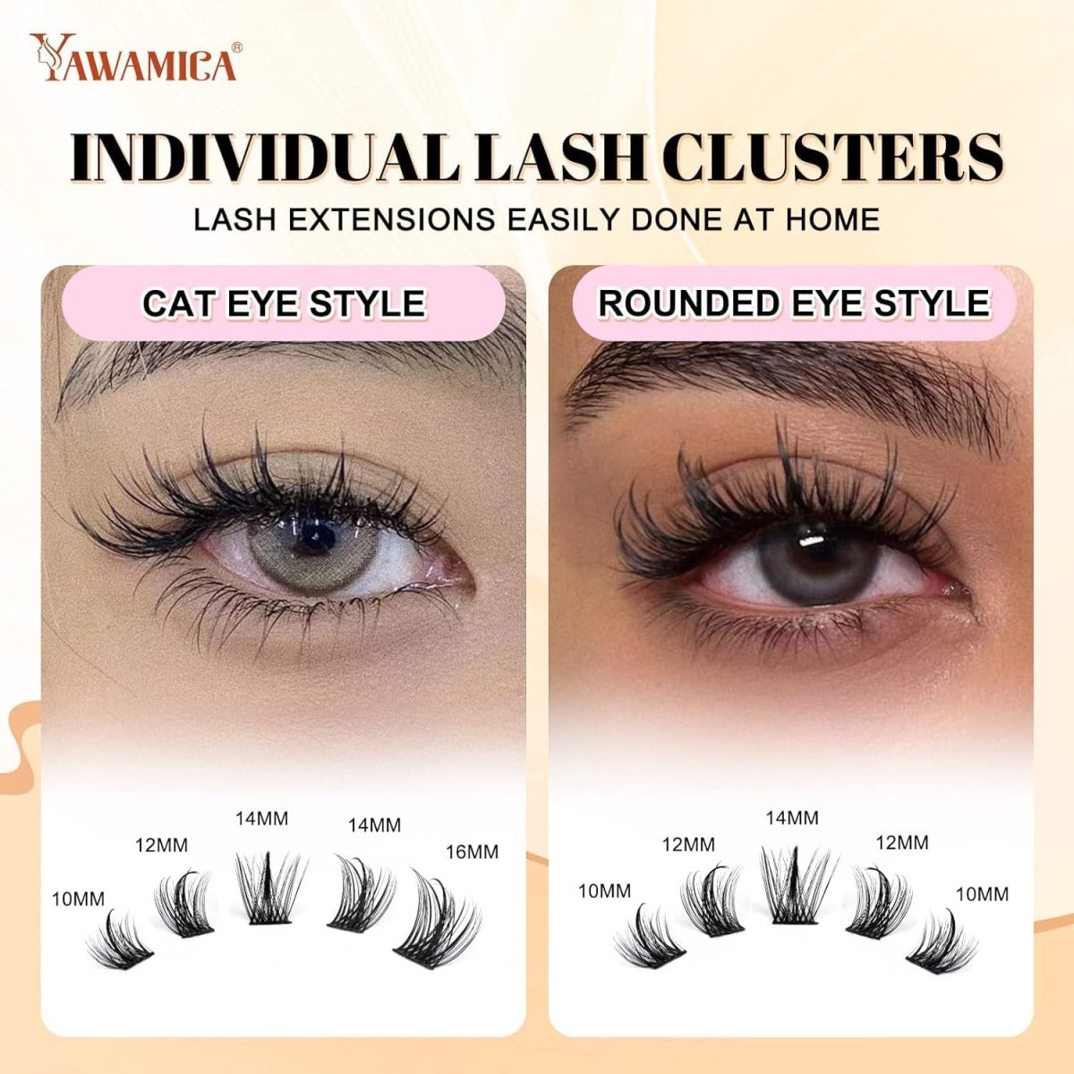 1733965528 BBAUER Cluster Lashes 110 Pcs Lash Clusters Wispy D Curl Eyelash Extensions 10 16mm Eyelash Cluster DIY Lash Extensions at Home Individual Natural Eye Lashes Anime Natural