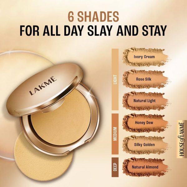 1733972718 LAKME 9 to 5 Primer with Matte Powder Foundation Compact Silky Golden9g