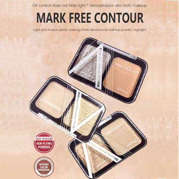 1733988720 LaPalo Makeup Palette Permanent Concaler Set 3D Contour Highlighter Compact Repair Brightening Moisturizing Waterproof Oil Control Finishing Powder 2.17oz color 03