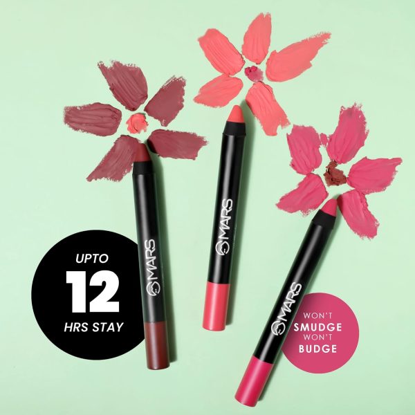 1734000701 MARS Long Lasting Crayon Lipstick up to 12 Hours Stay Matte Finish Waterproof Wont Smudge Wont Budge Lip Crayon 3.5 gm 10 Girl Power