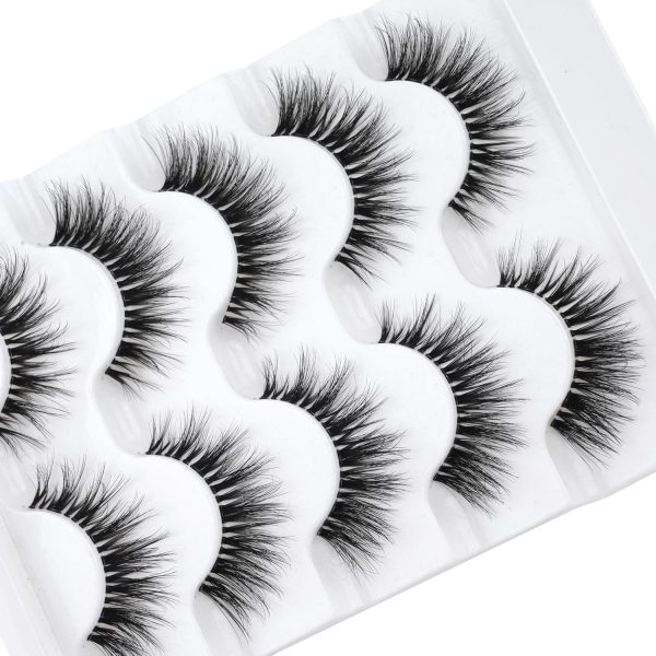 1734189863 3D Clear Band False EyeLashes Soft Faux Mink Lashes Wispy Fluffy Eyelashes Natural Cat Eye Short Reusable 7 Pairs Happy Heartbeat No.219