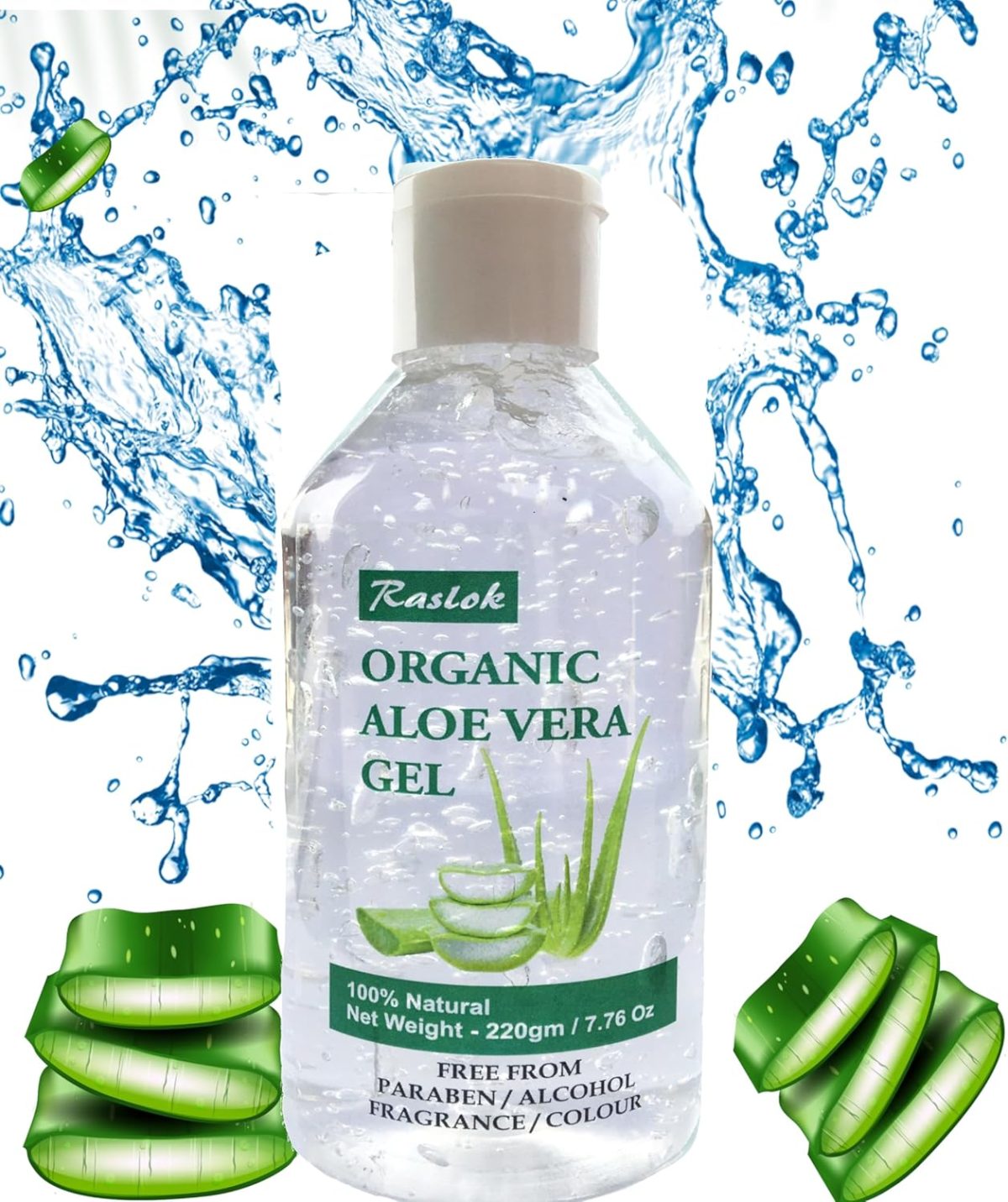 1734214200 Raslok Aloe Vera Gel 100 Pure Natural Aloe Gel For Moisturizing Face Skin Hair CareDurable Moisturizing Hydrating Soothing Non Sticky 7.76 OZ