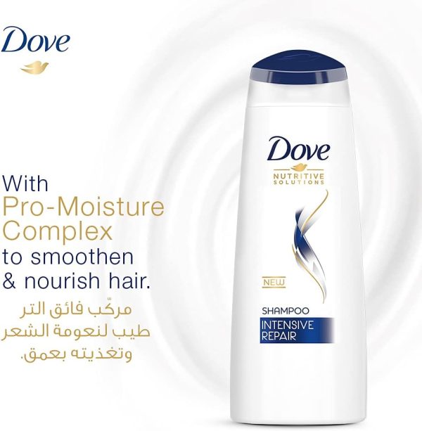 1734230132 Dove Shampoo for Damaged Hair Intensive Repair Nourishing Care for up to 100 percent Healthy Looking Hair 400ml Pack of 2