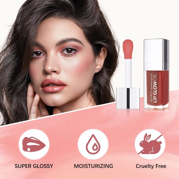 1734237652 ALIVER Lip OilLip Glow OilPlumping Lip Oil TintedHydrating Gloss Tinted Lip BalmLong Lasting Nourishing Non sticky Fresh Texture for Color Reviver Rosewood