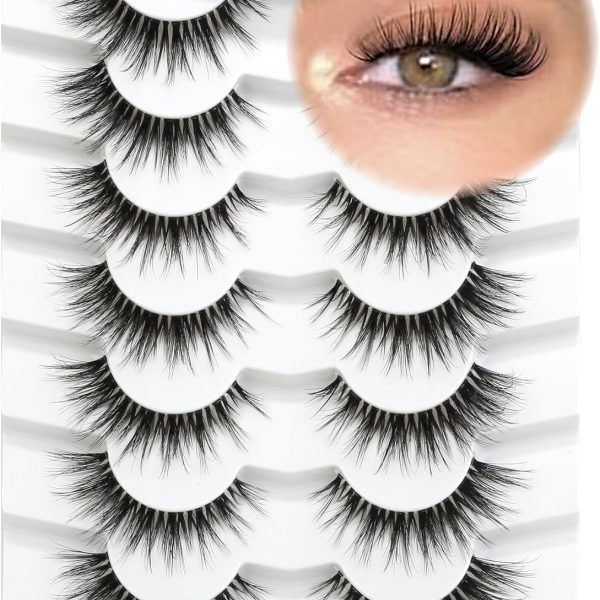 3D Clear Band False EyeLashes Soft Faux Mink Lashes Wispy