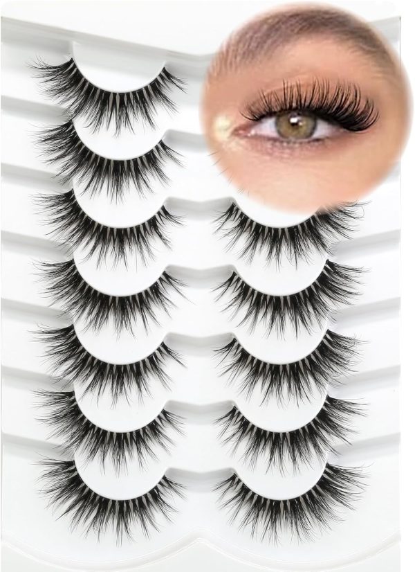 3D Clear Band False EyeLashes Soft Faux Mink Lashes Wispy