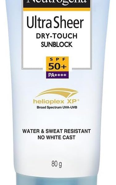 Neutrogena Ultra Sheer Dry Touch Sunblock SPF 50+ Sunscreen (White,80 g))