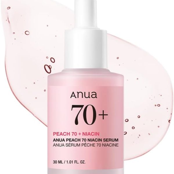 ANUA Peach 70% Niacinamide Serum brightening hydrating face serum hyperpigmentation treatment reducing melanine daily clean beauty, 29.87 Milliliters