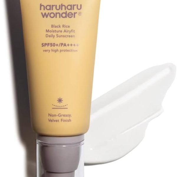 Haruharu Wonder Black Rice Moisture Airyfit Daily Sunscreen For All Skin Type 50Ml, Reef Safe Formula, Non-Greasy Velvet Finish, spf 50