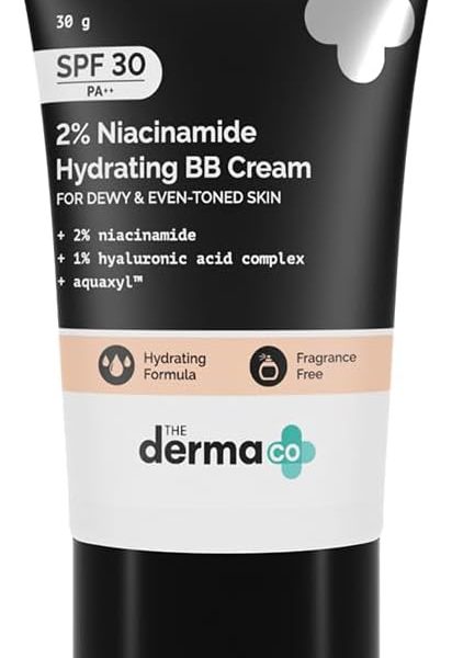 The Derma Co 2% Niacinamide Hydrating Bb Cream With 1% Hyaluronic Acid Complex & Aquaxyl, Medium, Matte, All Skin Type - 30 Gm | 01 - Ivory