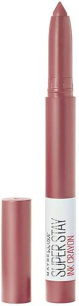 Maybelline Super Stay Ink Crayon Lipstick Makeup, Precision Tip Matte Lip Crayon with Built-in Sharpener, Longwear Up To 8Hrs, Lead The Way, Pink Beige, 1 Count