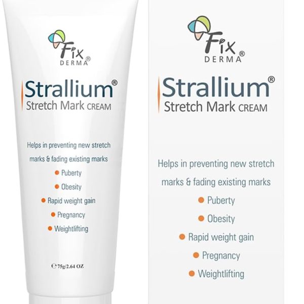 Fixderma Strallium Stretch Mark Cream, Removes Pregnancy stretch marks, Scar removal and Moisturizing Cream, Stretch mark remover for Stomach, thighs & all body parts- 75g