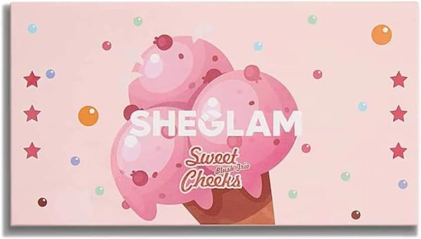 SHEGLAM SWEET CHEEKS BLUSH TRIO- 3 COLOR POWDER BLUSH PALLETTE LONG LASTING HIGH PIGMENTED PORELESS MATTE CHEEKS ALL-DAY BLUSHER - ENAMORED