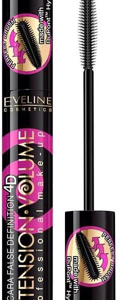 Eveline Cosmetics Extension Volume 4D False Definition Thickening and Separating Long Lash Mascara Black | 10 ML | False Lashes Effect | Perfect Separation | Eyelash Rebuilding