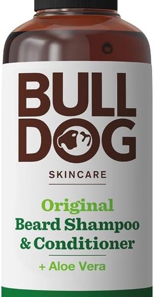 Bull Dog Original 2 in 1 Beard Shampoo & Conditioner For Men, Contains Aloe Vera, Camelina Oil And Green Tea, Deep Cleansing, leaves beard soft, fresh, nourished, and conditioned, Everyday Use, 200ML