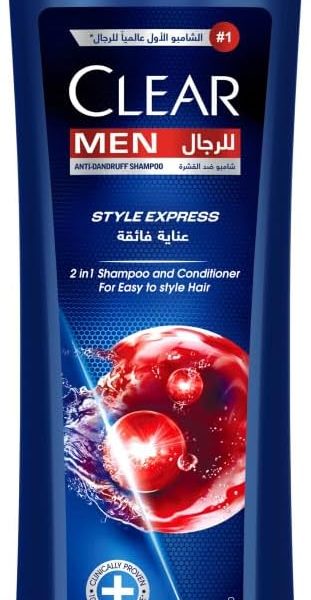 CLEAR 2in1 Shampoo & conditioner for men, anti dandruff shampoo, Style Express, 100% dandruff-free hair^ & nourished scalp, 400ml