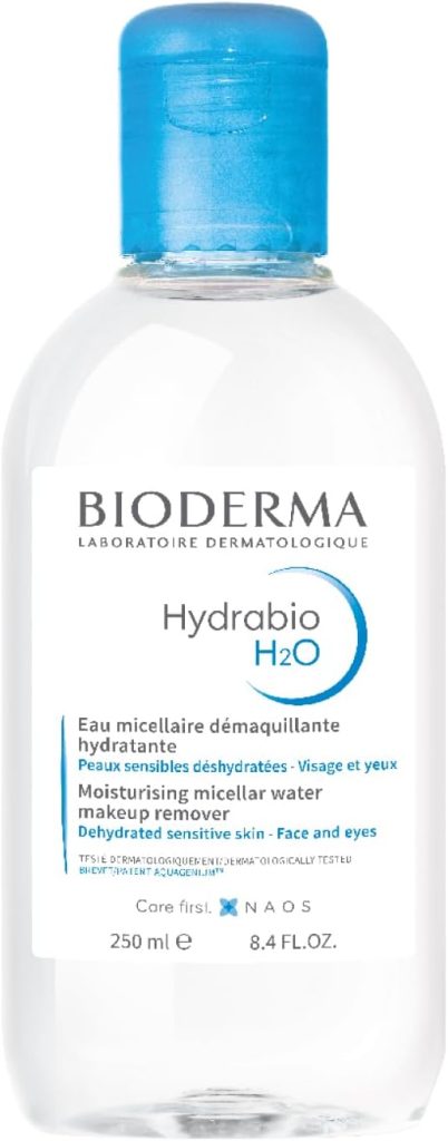 BioDerma Hydrabio H2O Moisturising Make Up Removing Micellar Water for Dehydrated Sensitive Skin, 250ml, White, 8.33 Fl. Oz (Pack of 1)